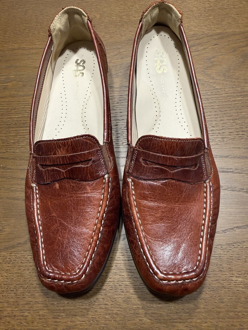 SAS Brown Leather Loafers Women's Size 10.5